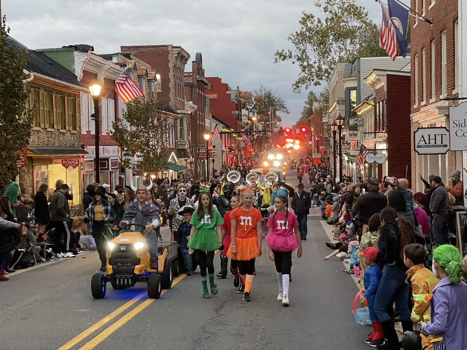 Leesburg Kiwanis Halloween Parade marching down King Street